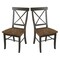 International Concepts X-Back Chair, Solid Wood Seat, Set of 2 Chairs, Hickory/Washed Coal C45-613P - alternate 4